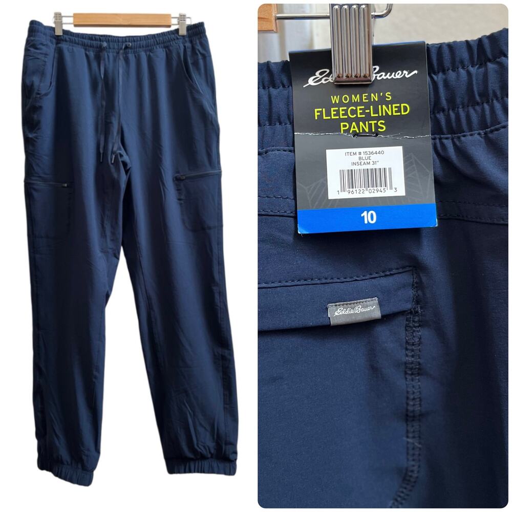 Eddie Bauer New Women’s Fleece Lined Elastic Waistband Jogger Pant Size 10